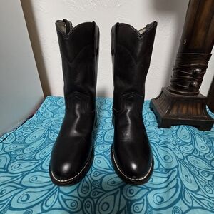 Durango Black Leather Cowboy Boots